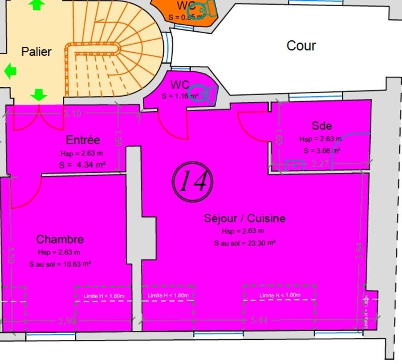 Appartement - 43 m² - 2 pièces