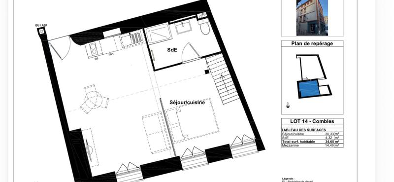 Appartement - 48 m² - 2 pièces