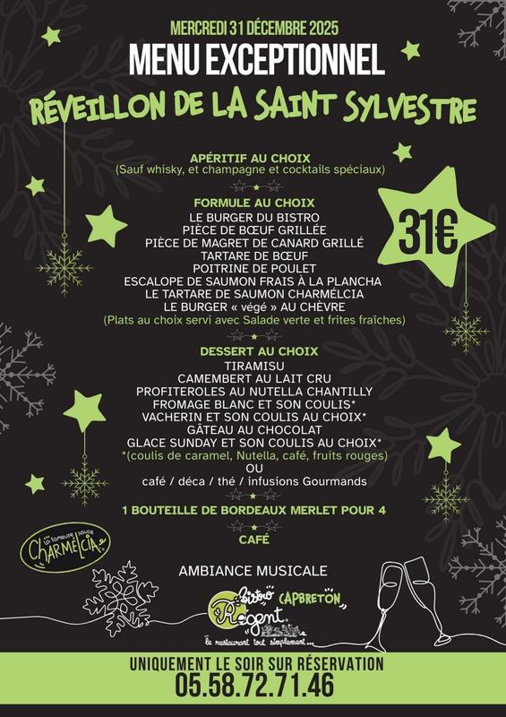 Repas de la Saint Sylvestre au Bistrot Régent