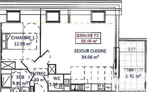 Appartement - 58 m² - 2 pièces