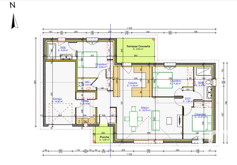 Maison - 108 m² - 4 pièces