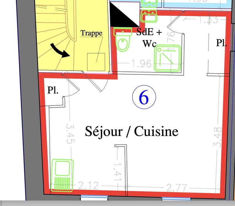 Appartement - 23 m² - 2 pièces