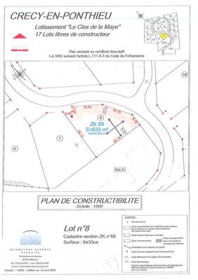 Terrain constructible - 633 m²