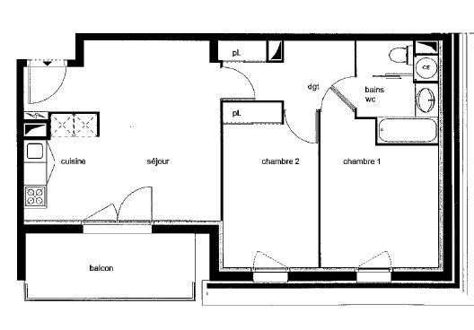 Appartement - 56 m² - 3 pièces