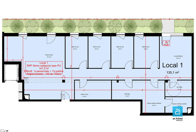 Local commercial - 135 m²