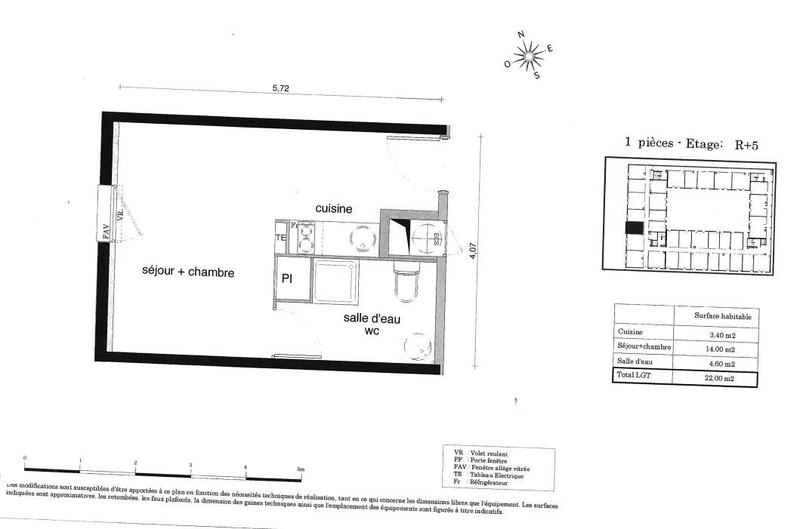Appartement - 22 m² - 1 pièce