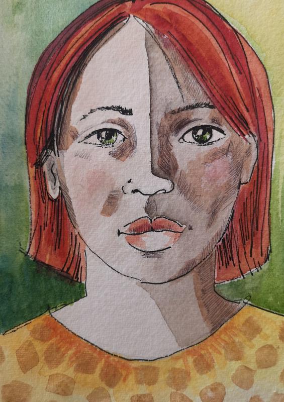 Portrait à l'aquarelle