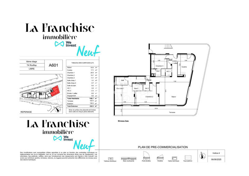 Appartement - 150 m² - 4 pièces