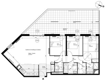 Appartement - 102 m² - 4 pièces