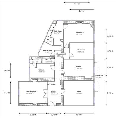 Appartement - 153 m² - 5 pièces