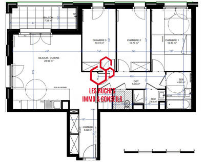 Appartement - 86 m² - 4 pièces