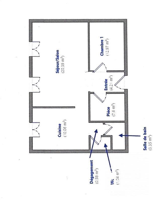 Appartement - 60 m² - 3 pièces