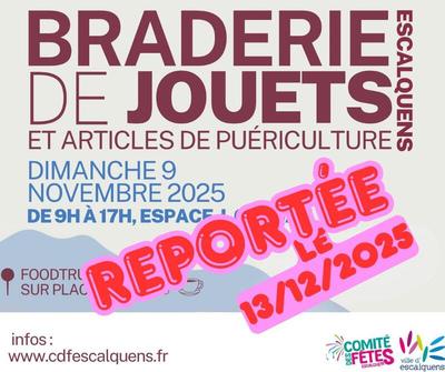 Braderie de jouets, puériculture, vêtements enfants