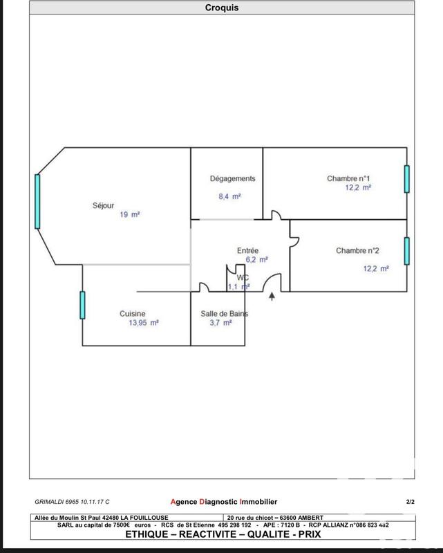 Appartement - 74 m² - 3 pièces