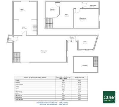 Duplex - 104 m² - 4 pièces
