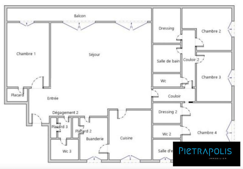 Appartement - 162 m² - 5 pièces