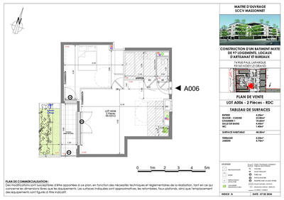 Appartement - 49 m² - 2 pièces