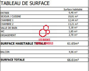 Appartement - 62 m² - 3 pièces