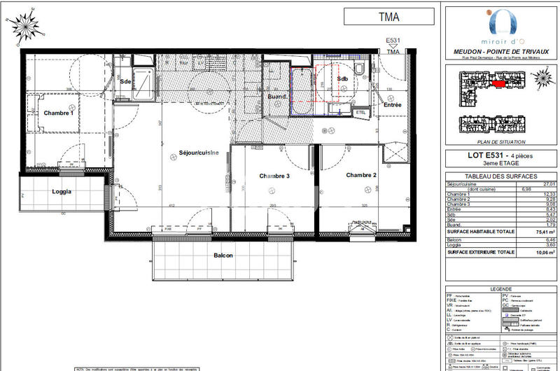 Appartement - 75 m² - 4 pièces