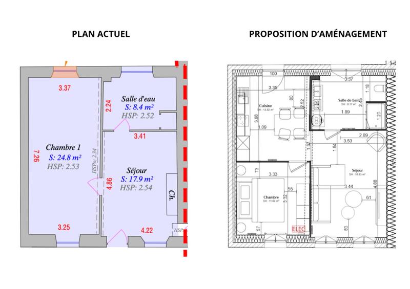 Appartement - 49 m² - 2 pièces