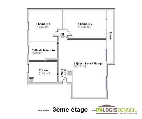 Appartement - 61 m² - 4 pièces