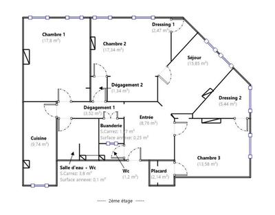 Appartement - 106 m² - 4 pièces