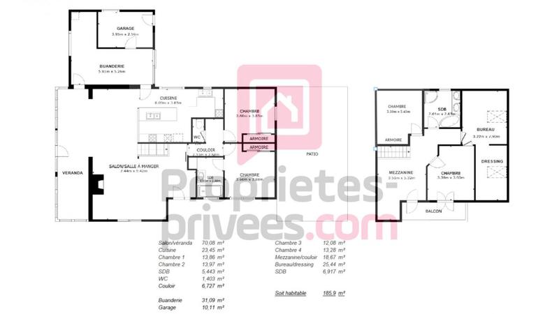 Maison - 185 m² - 5 pièces