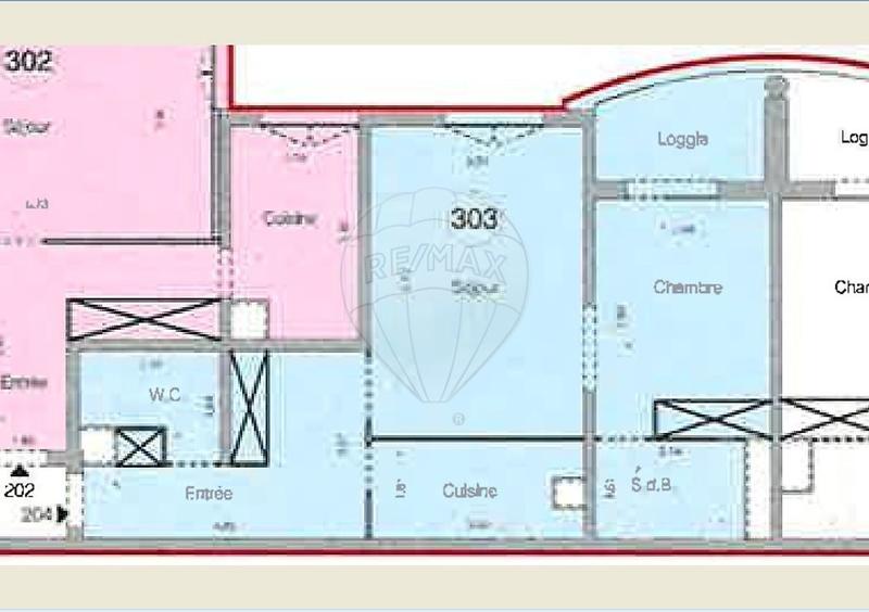 Appartement - 56 m² - 2 pièces