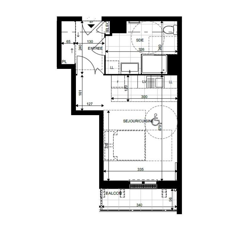 Studio - 29 m² - 1 pièce