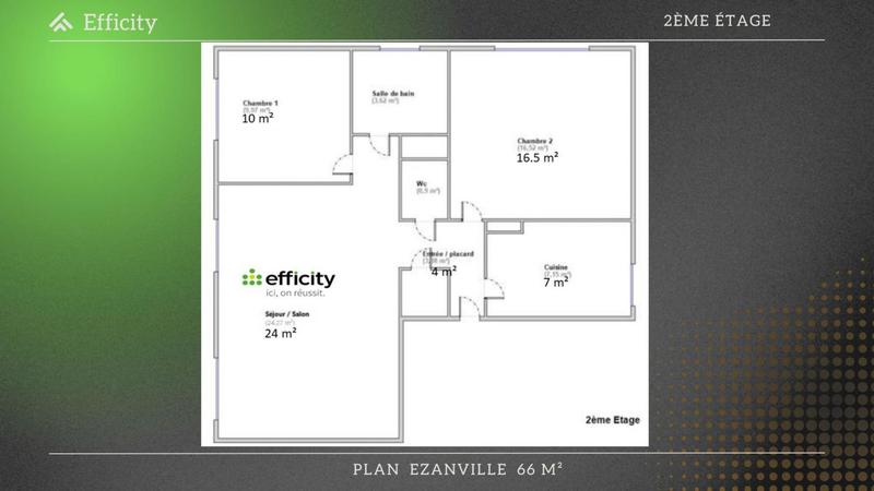 Appartement - 66 m² - 3 pièces
