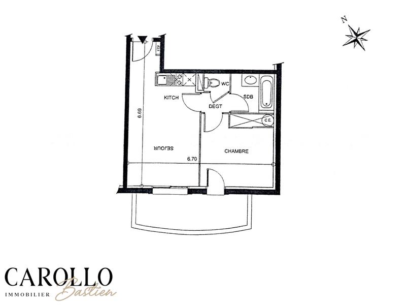 Appartement - 36 m² - 2 pièces