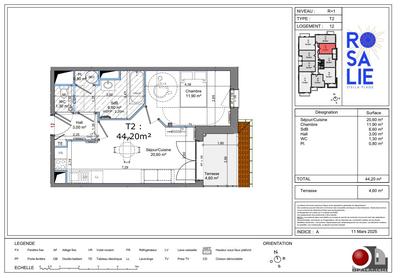 Appartement - 44 m² - 2 pièces
