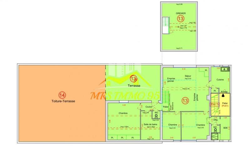 Duplex - 105 m² - 5 pièces