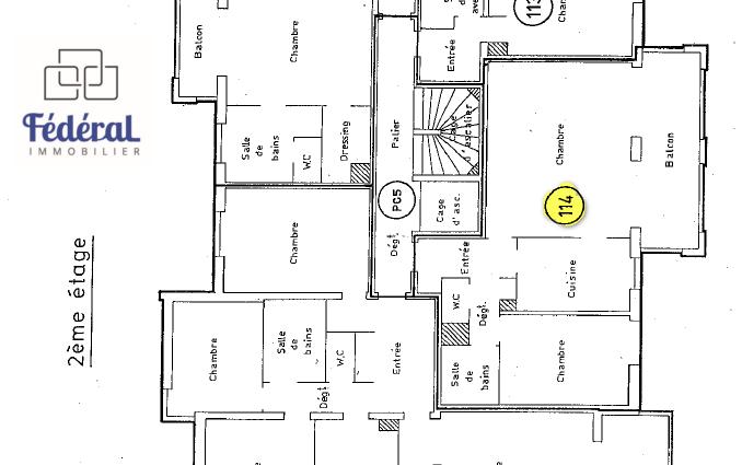 Appartement - 60 m² - 2 pièces