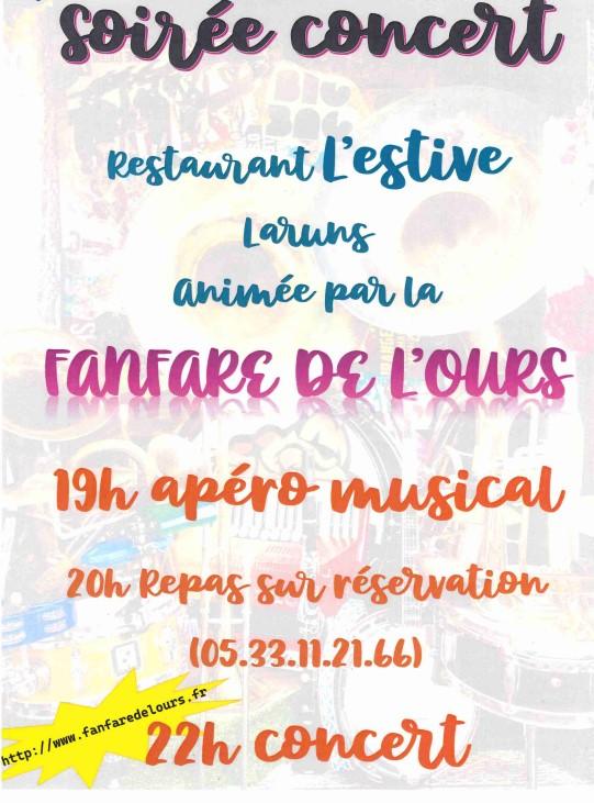 Soirée concert à l'Estive - Fanfare des ours
