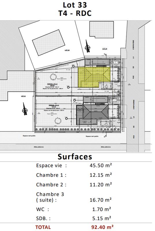 Appartement - 92 m² - 4 pièces