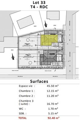 Appartement - 92 m² - 4 pièces