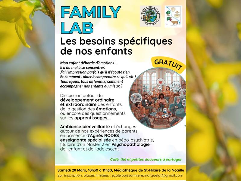 Family Lab : les besoins spécifiques de nos enfants