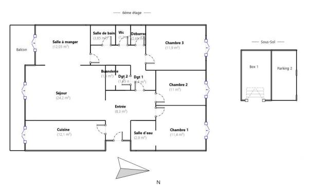 Appartement - 112 m² - 5 pièces