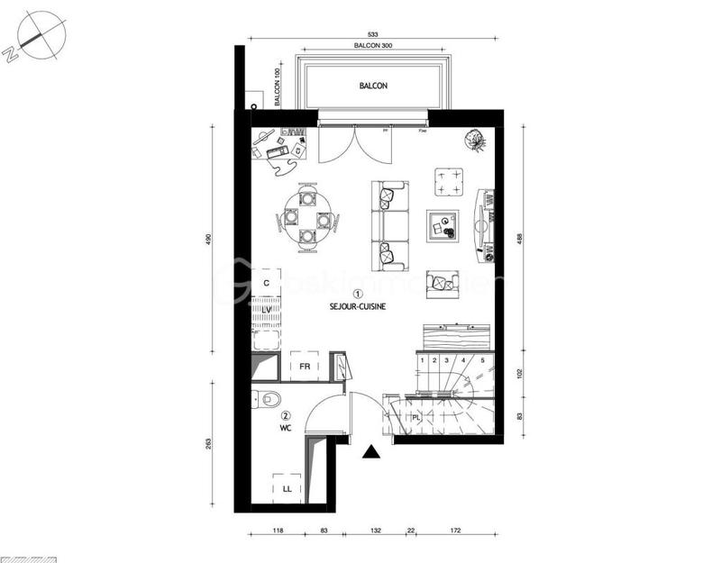 Duplex - 69 m² - 3 pièces