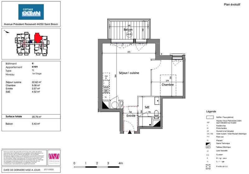 Appartement - 40 m² - 2 pièces