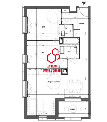 Appartement - 63 m² - 3 pièces