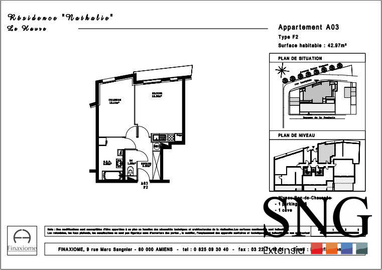 Appartement - 43 m² - 2 pièces
