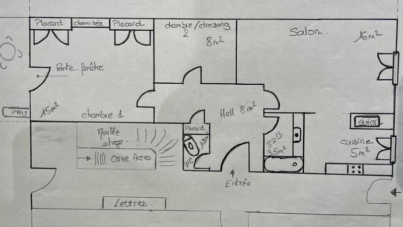 Appartement - 54 m² - 2 pièces