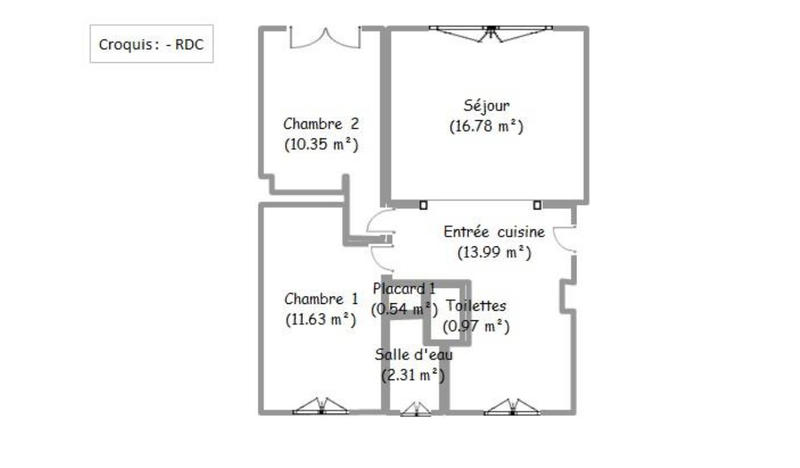 Appartement - 57 m² - 3 pièces