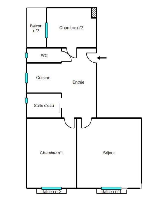 Appartement - 54 m² - 3 pièces
