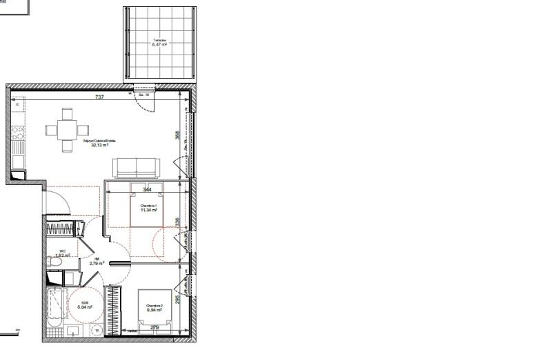 Appartement - 63 m² - 3 pièces