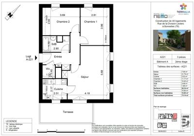 Appartement - 62 m² - 3 pièces