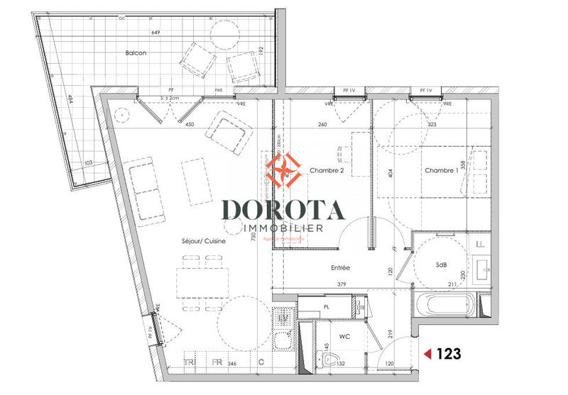 Appartement - 66 m² - 3 pièces