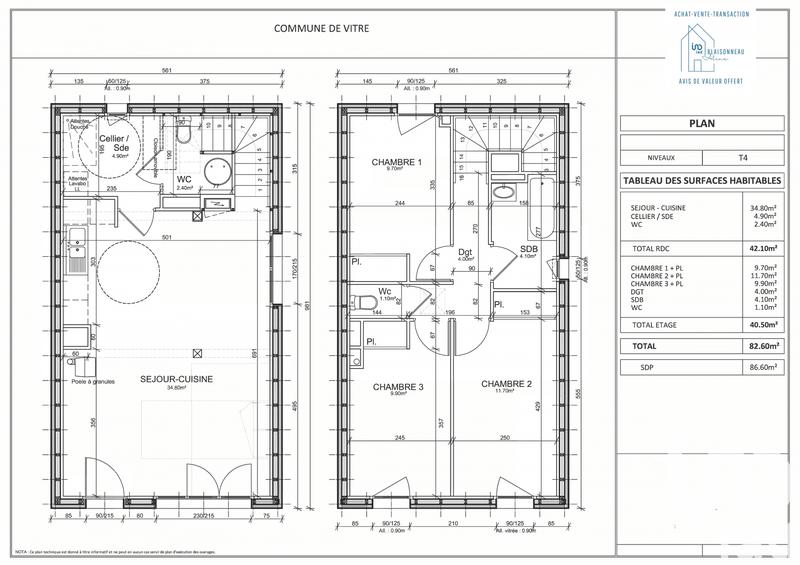 Maison - 83 m² - 4 pièces